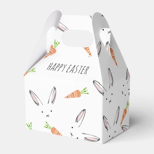 Happy Oaster Bunny Rabbit Carrot bearbeitbar Geschenkschachtel (Rückseite)