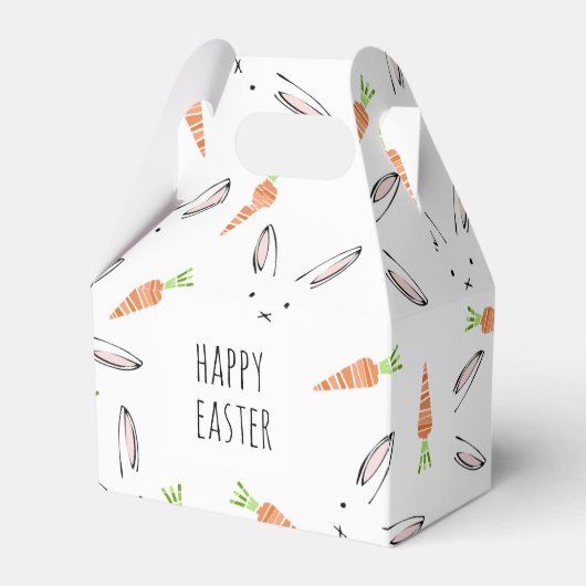 Happy Oaster Bunny Rabbit Carrot bearbeitbar Geschenkschachtel (Vorderseite)