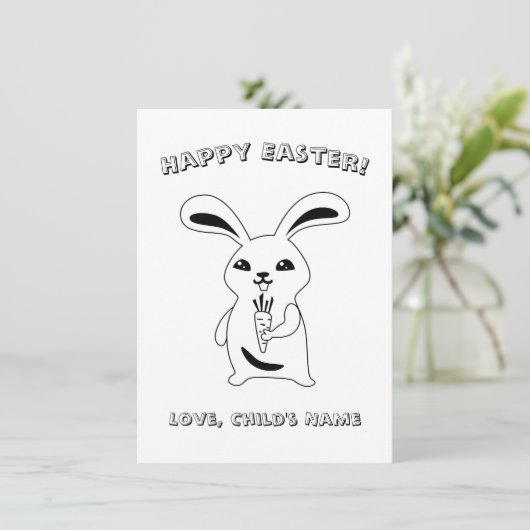 Happy Oaster Bunny Rabbit Coloring Page (Stehend Vorderseite)