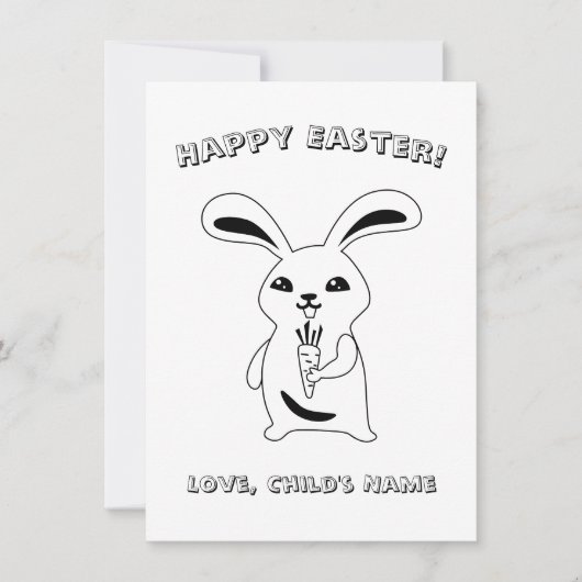 Happy Oaster Bunny Rabbit Coloring Page (Vorderseite)