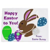 Happy Oaster Bunny Rabbit dekorierte Eier Große Geschenktüte (Vorderseite)