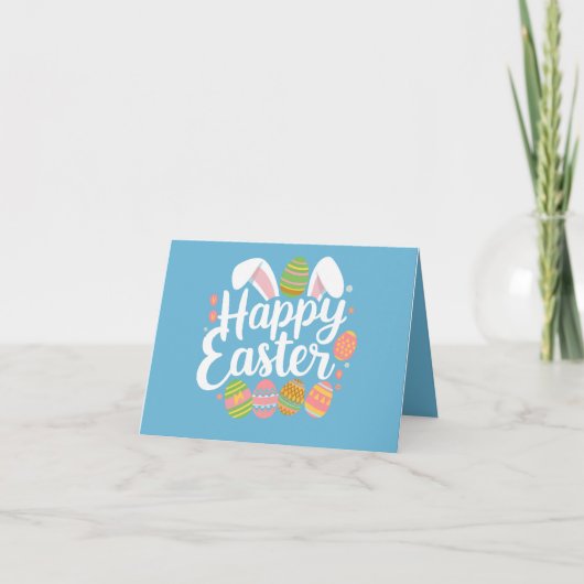 Happy Oaster Bunny Rabbit Egg Holiday Karte (Vorderseite)