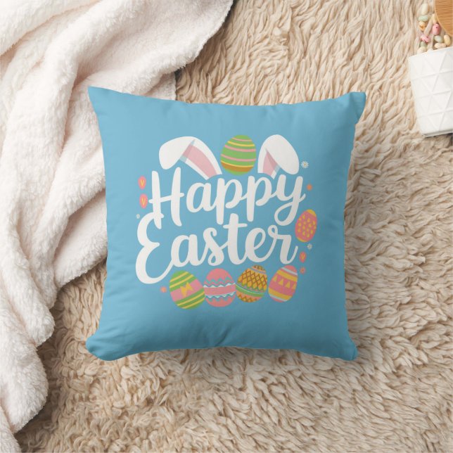 Happy Oaster Bunny Rabbit Egg Holiday Kissen (Decke)
