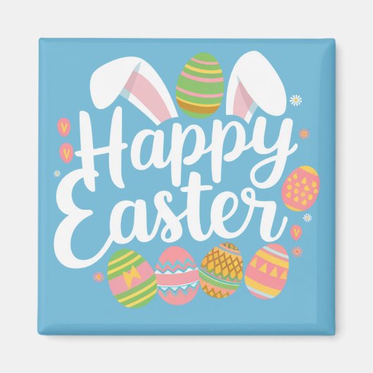 Happy Oaster Bunny Rabbit Egg Holiday Magnet (Vorne)