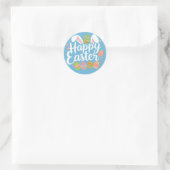 Happy Oaster Bunny Rabbit Egg Holiday Runder Aufkleber (Tasche)