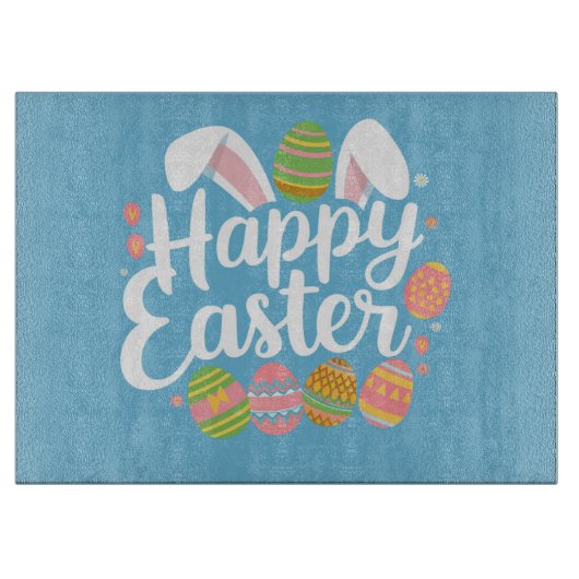 Happy Oaster Bunny Rabbit Egg Holiday Schneidebrett (Vorderseite)