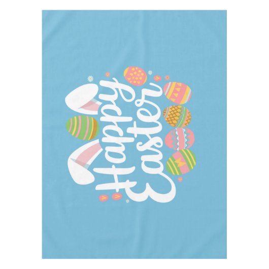 Happy Oaster Bunny Rabbit Egg Holiday Tischdecke (Vorderseite)