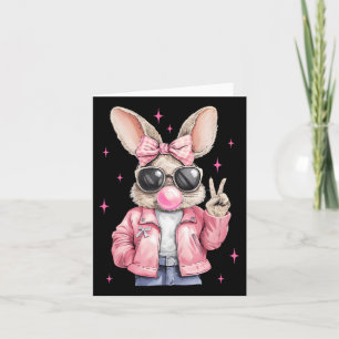 Happy Oaster Bunny Rabbit Face Coquette Bow Oster Karte