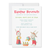 Happy Oaster Bunny Rabbit Floral Brunch Einladung