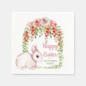 Happy Oaster Bunny Rabbit Floral Frame Serviette (Vorderseite)