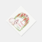 Happy Oaster Bunny Rabbit Floral Frame Serviette (Ecke)