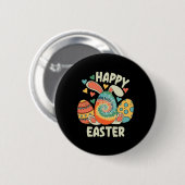 Happy Oaster Bunny Rabbit Fun Ostereier für Frauen Button (Vorne & Hinten)