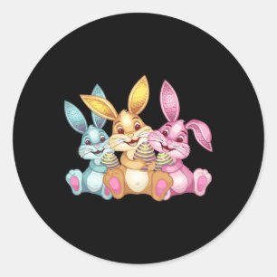 Happy Oaster Bunny Rabbit Funny Ostertag Runder Aufkleber