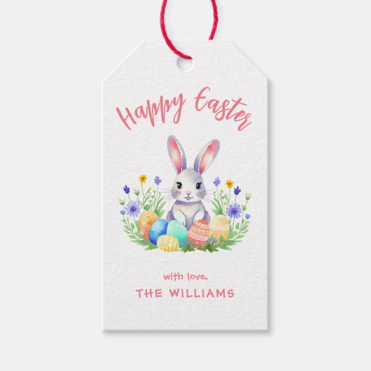 Happy Oaster Bunny Rabbit Geschenkanhänger (Vorderseite)