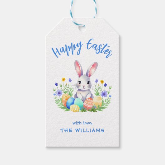 Happy Oaster Bunny Rabbit Geschenkanhänger (Vorderseite)