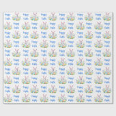 Happy Oaster Bunny Rabbit Geschenkpapier (Flach)
