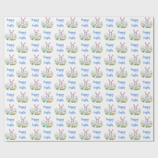 Happy Oaster Bunny Rabbit Geschenkpapier (Flach)