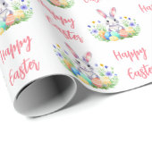 Happy Oaster Bunny Rabbit Geschenkpapier (Rolleneckpunkt)