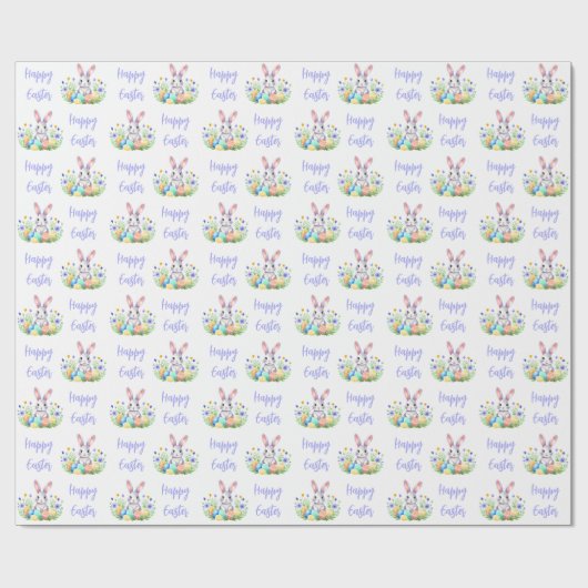 Happy Oaster Bunny Rabbit Geschenkpapier (Flach)