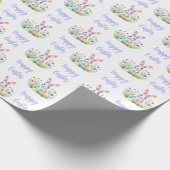 Happy Oaster Bunny Rabbit Geschenkpapier (Ecke)