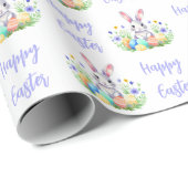 Happy Oaster Bunny Rabbit Geschenkpapier (Rolleneckpunkt)
