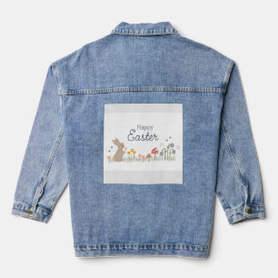 Happy Oaster Bunny Rabbit Holiday Adult Jeansjacke