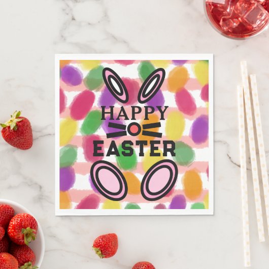 Happy Oaster Bunny Rabbit Jelly Eggs Serviette (Beispiel)