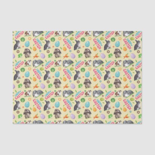 Happy Oaster Bunny Rabbit Seidenpapier (Vorderseite)