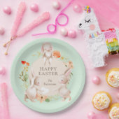 Happy Oaster Bunny Rabbits Personalisiert Pappteller (Party)