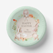 Happy Oaster Bunny Rabbits Personalisiert Pappteller (Vorderseite)