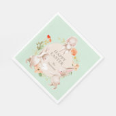 Happy Oaster Bunny Rabbits Personalisiert Serviette (Ecke)