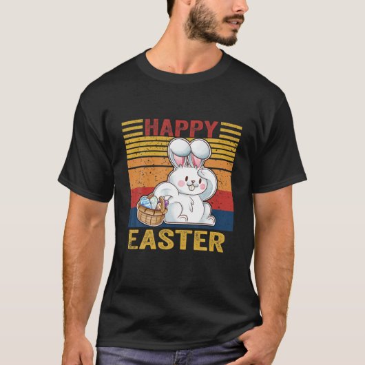 Happy Oaster Bunny Retro Rabbit Kids Design Clou T-Shirt (Vorderseite)