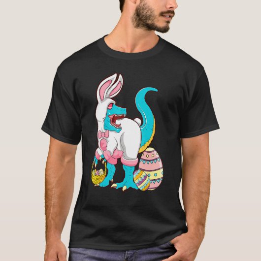Happy Oaster Bunny Rex mit Eier Busket T-Shirt (Vorderseite)