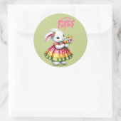 Happy Oaster Bunny Runder Aufkleber (Tasche)