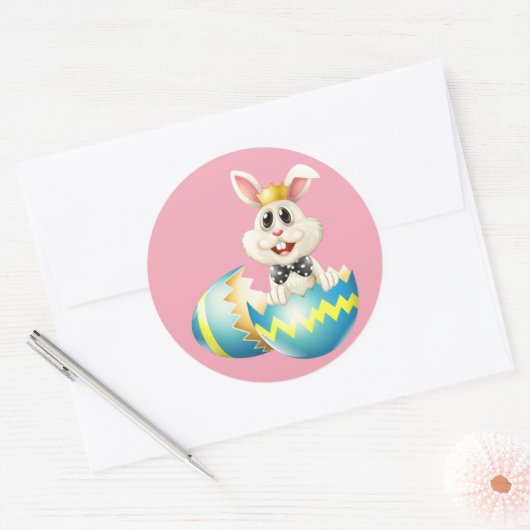 Happy Oaster Bunny Runder Aufkleber (Umschlag)