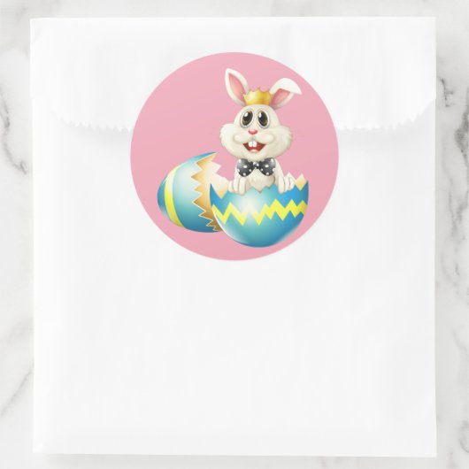 Happy Oaster Bunny Runder Aufkleber (Tasche)