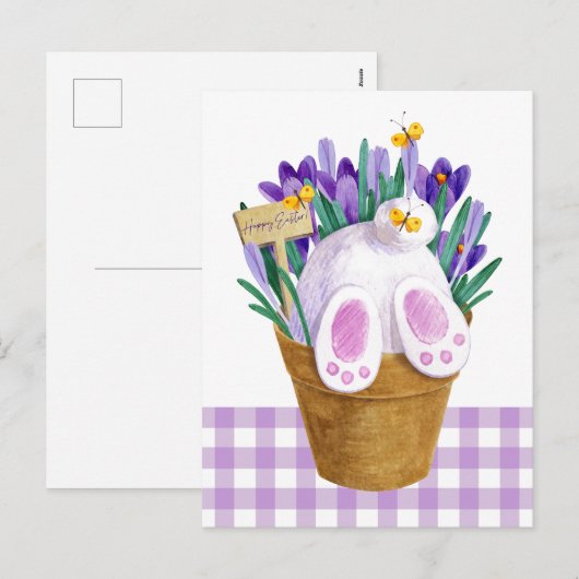 Happy Oaster Bunny Schwanz Postkarte (Vorne/Hinten)