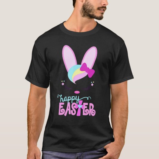 Happy Oaster Bunny Sleeping Face Christlich Girls T-Shirt (Vorderseite)