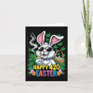Happy Oaster Bunny Smoking Weed Funny 2025 Karte