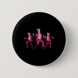 Happy Oaster Bunny Spring Hunt Eggs Rabbit Funny Button