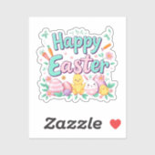 Happy Oaster Bunny Spring Ostereier Ostern Aufkleber (Blatt)