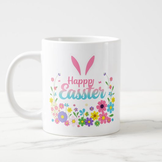 Happy Oaster Bunny Spring Ostereier Ostern Jumbo-Tasse (Links)