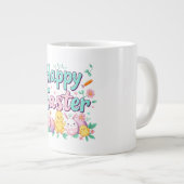 Happy Oaster Bunny Spring Ostereier Ostern Jumbo-Tasse (Vorderseite Rechts)
