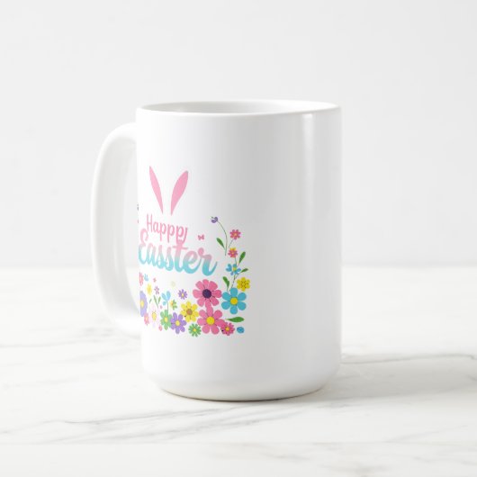 Happy Oaster Bunny Spring Ostereier Ostern Kaffeetasse (Vorderseite Links)