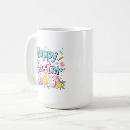Happy Oaster Bunny Spring Ostereier Ostern Kaffeetasse (Vorderseite Links)