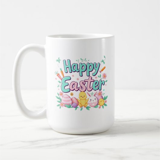 Happy Oaster Bunny Spring Ostereier Ostern Kaffeetasse (Links)