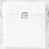 Happy Oaster Bunny Spring Ostereier Ostern Runder Aufkleber (Tasche)
