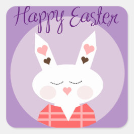 Happy Oaster Bunny Square Sticker