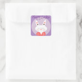 Happy Oaster Bunny Square Sticker (Tasche)