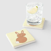 Happy Oaster Bunny Steinuntersetzer (Seitenansicht)